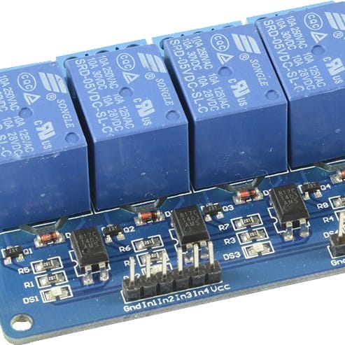 4 channel Relay Module 5V - Robotech Shop