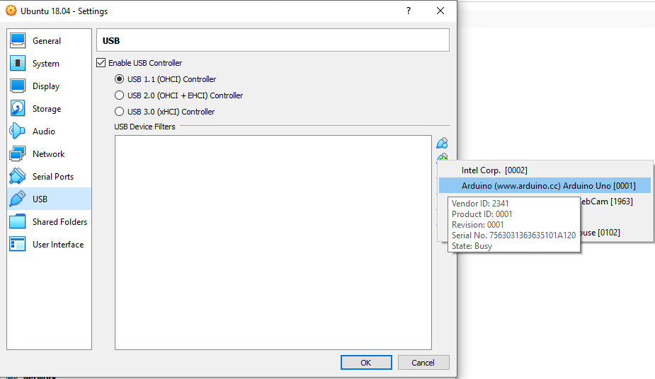 Control Arduino from Ubuntu VirtualBox The Robotics BackEnd