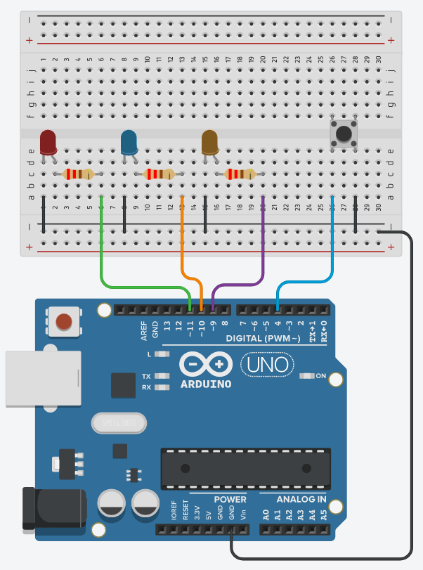 Arduino Push Button with Multiple LEDs [Tutorial] The Robotics BackEnd