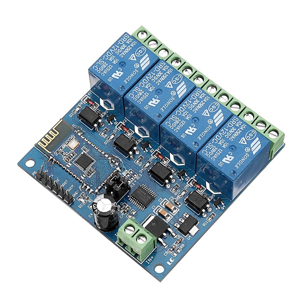 DC 12V Bluetooth 4, Channels Relay Module, Smart Remote
