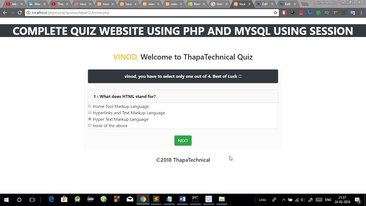 How To Make Online Test site In PHP