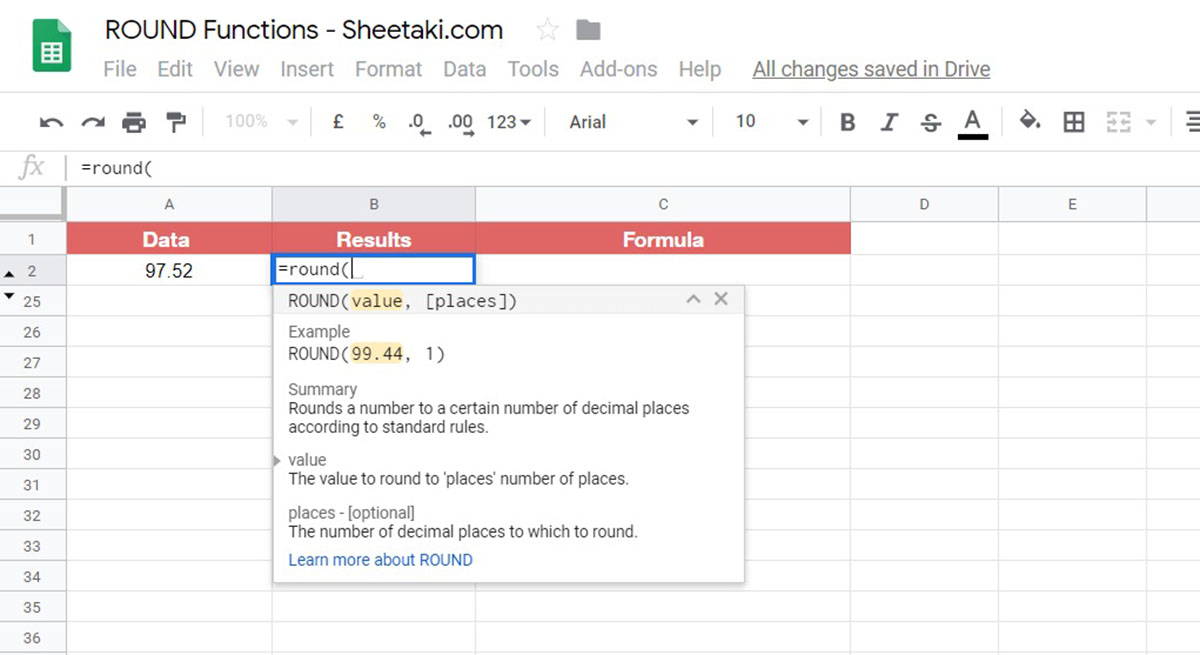 How To Round Numbers In Google Sheets