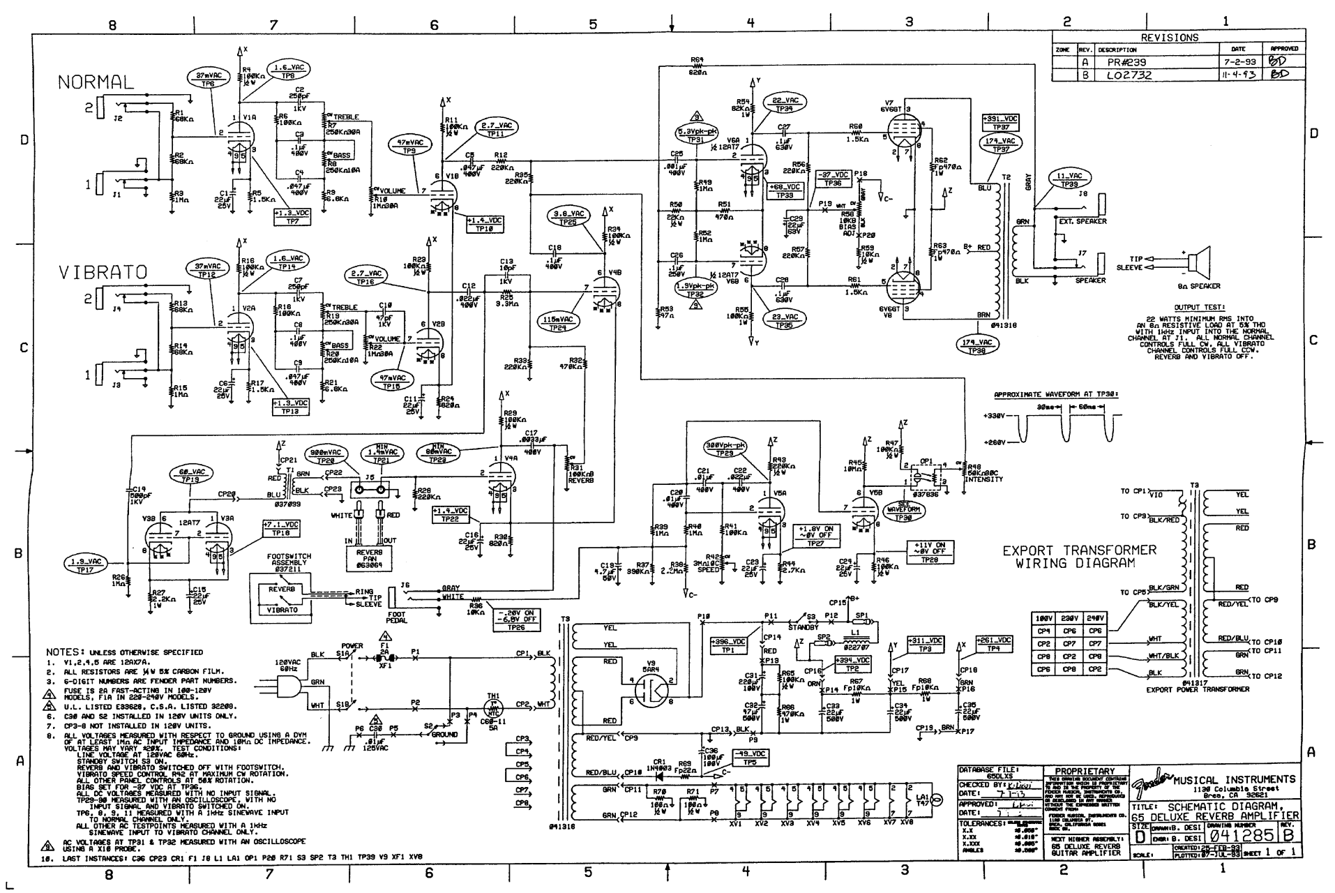 Fender Custom Vibrolux Reverb Tube Layout - alter playground