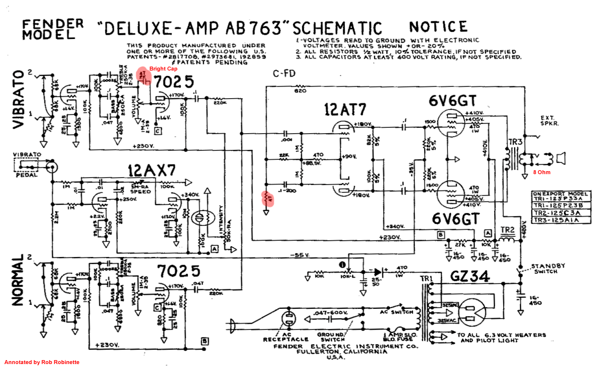 Fender Twin Reverb Ab763 Schematic