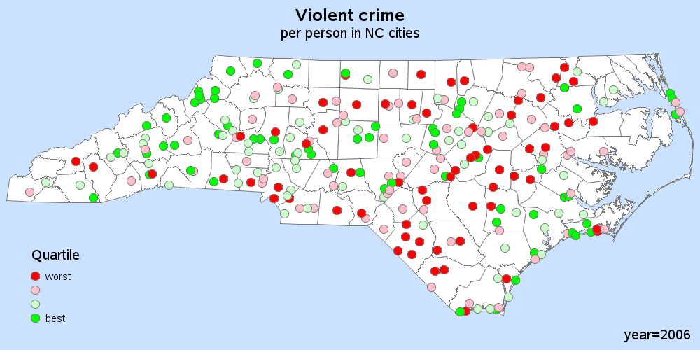 Violent crime in NC (year 2006)