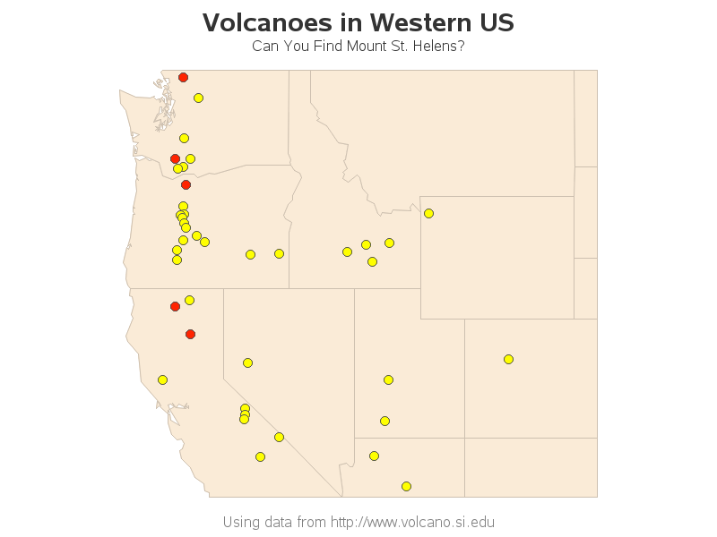 Volcanoes region map