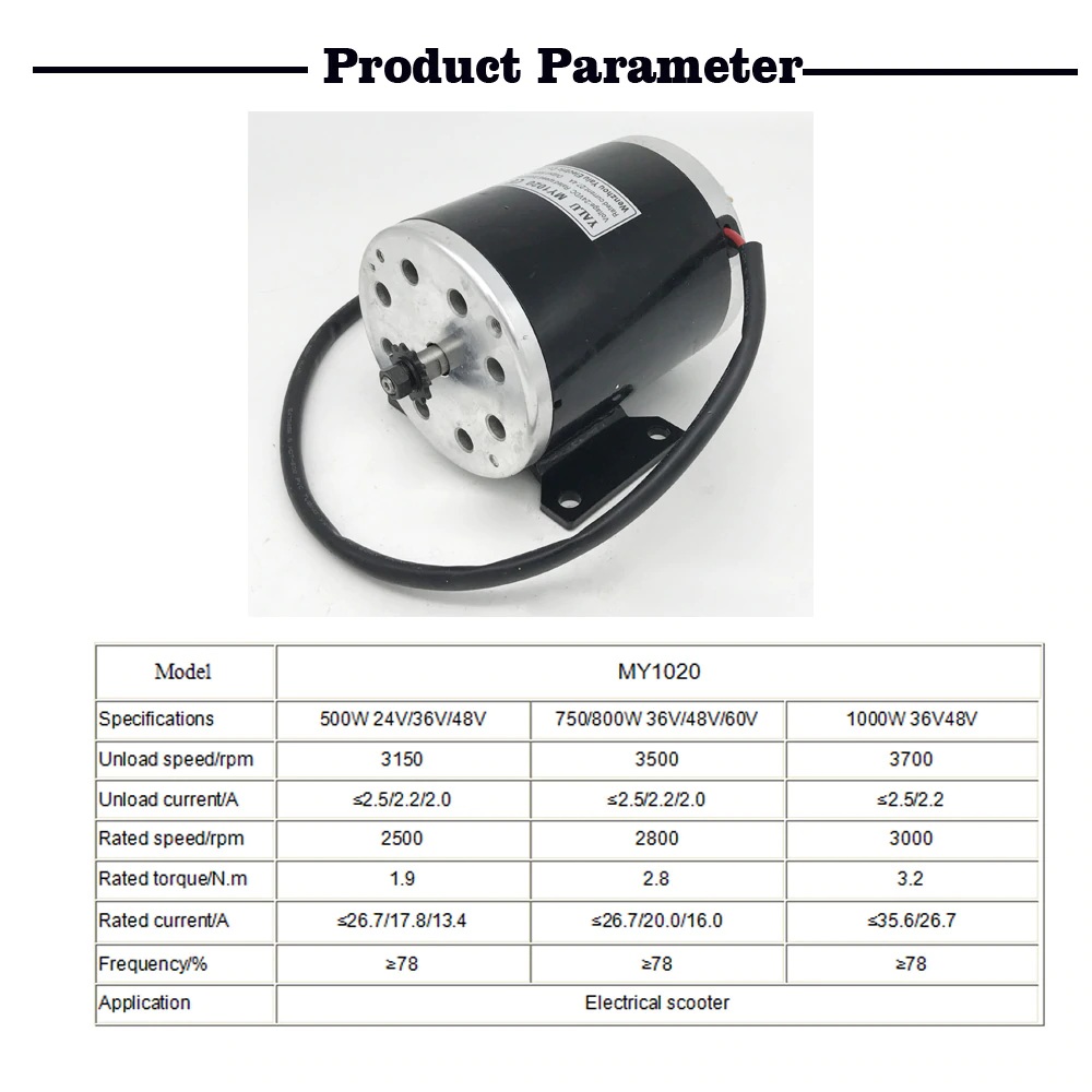MY1020 48V 1000W Electric Gokart Brushed DC Motor at Best Price!