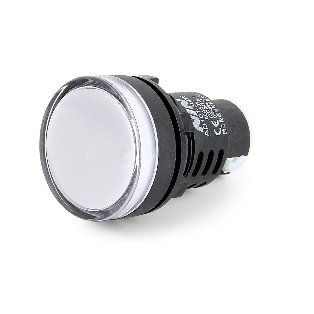 White AC/D24V 30mm AD16 30DS LED Power Pilot Signal Indicator Lamp