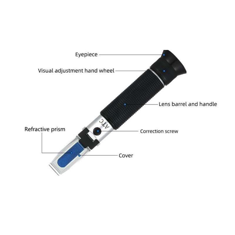 HandHeld Refractometer for 0 40 Brix with 0.1 Scale Division