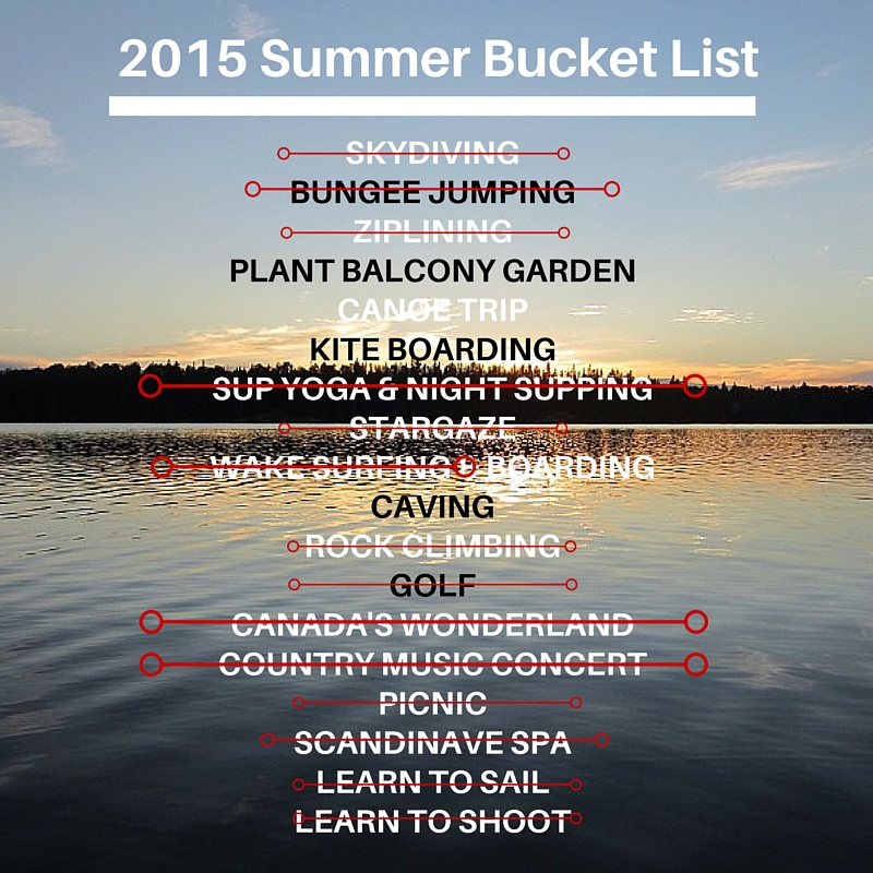 2015 Summer Bucket List Achievements