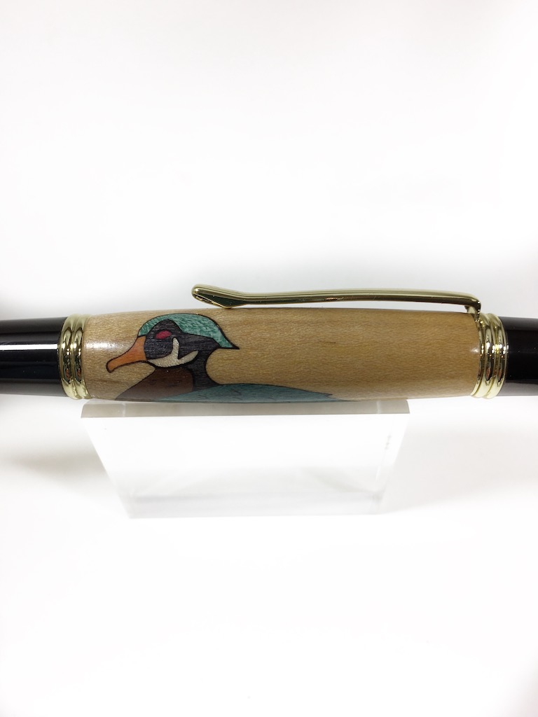Wood Duck Inlay Pen Roby Write, Handmade, Handcrafted Pens Texas