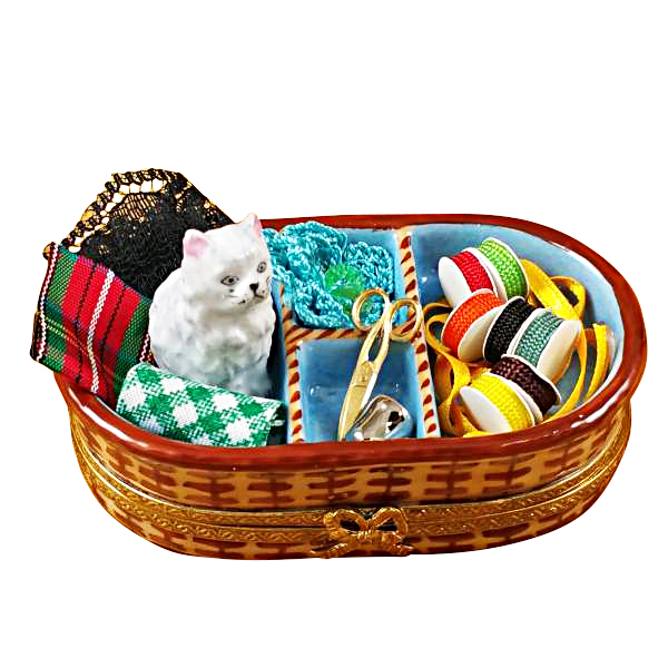 Sewing Basket with Cat Rochard