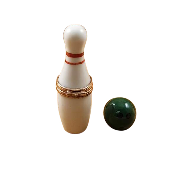Bowling Pin with Green Bowling Ball Rochard