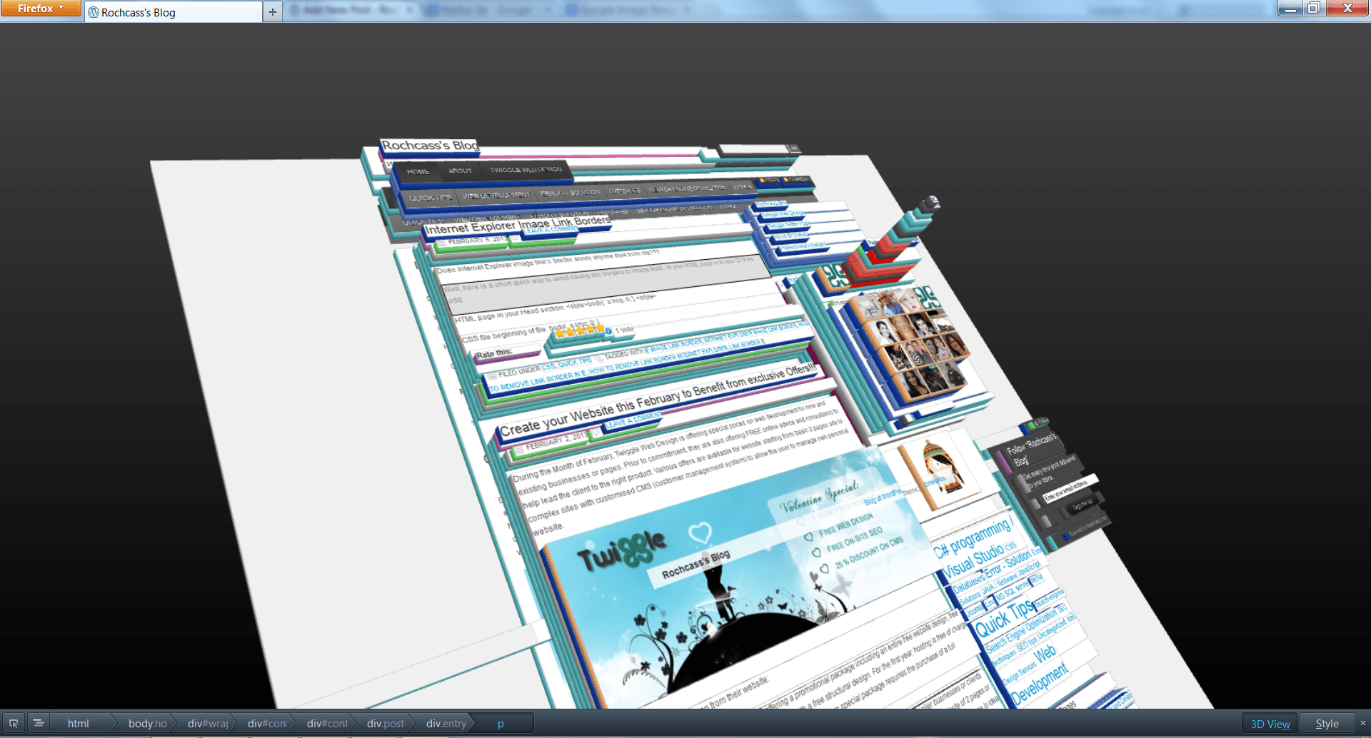 View website in 3D using FireFox Rochcass