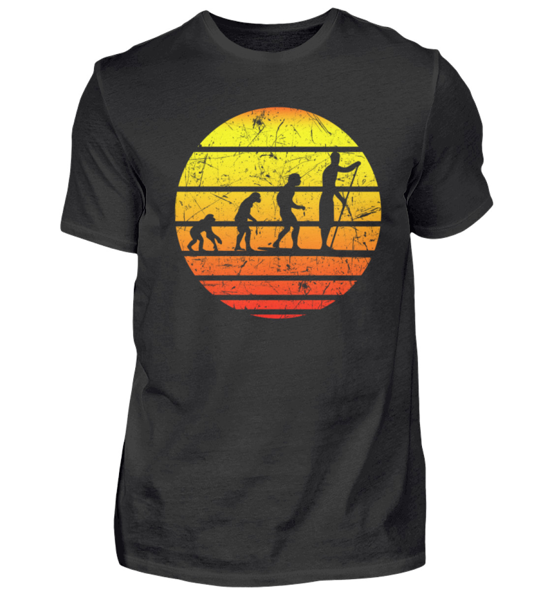 SUP Shirt mit Evolution zum Stand Up Paddler Design Shirt für Stand