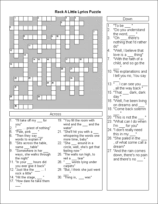 Nicks Fix Crossword Puzzle #7