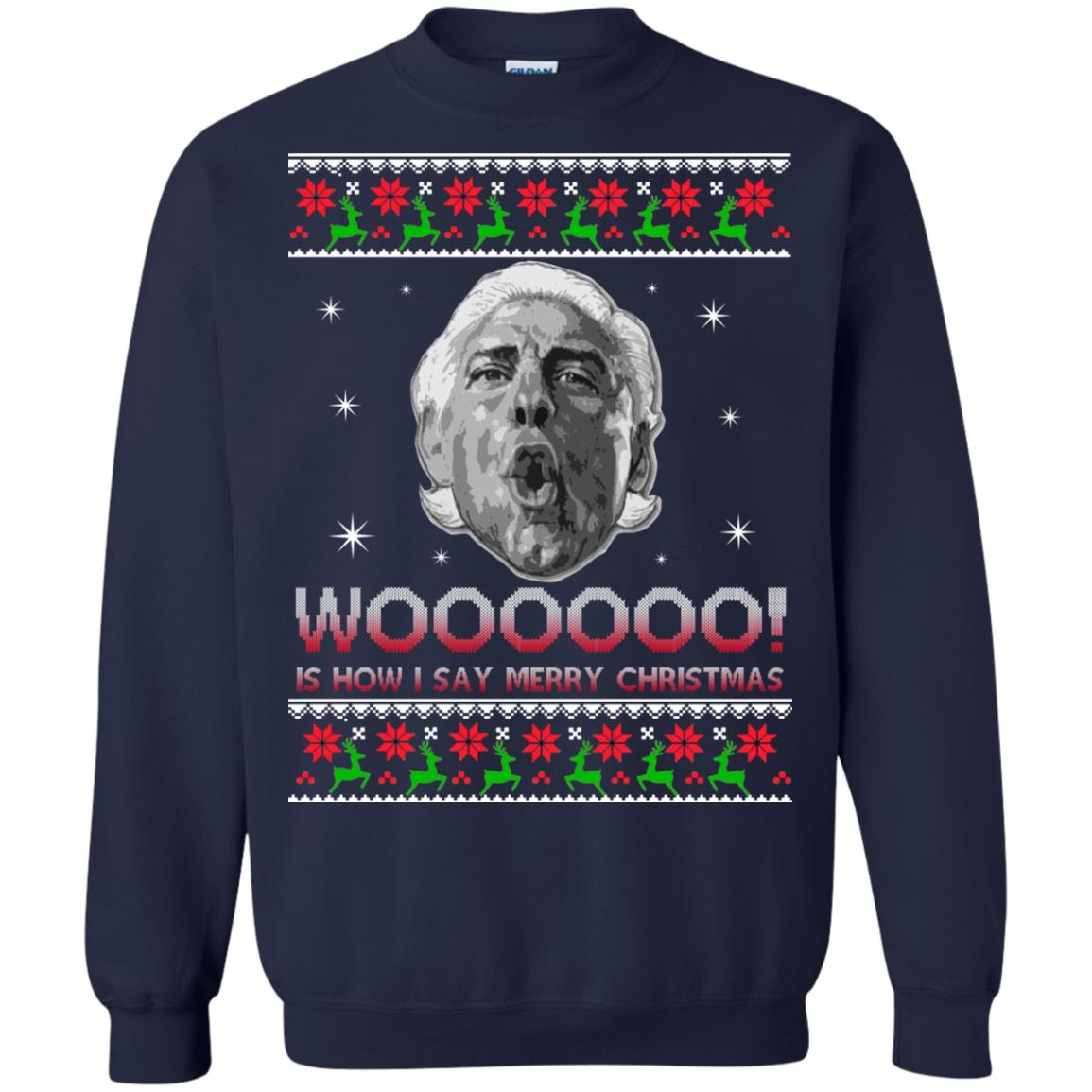 Ric Flair Woo Christmas Sweater, Ugly Sweatshirt, Hoodie Rockatee