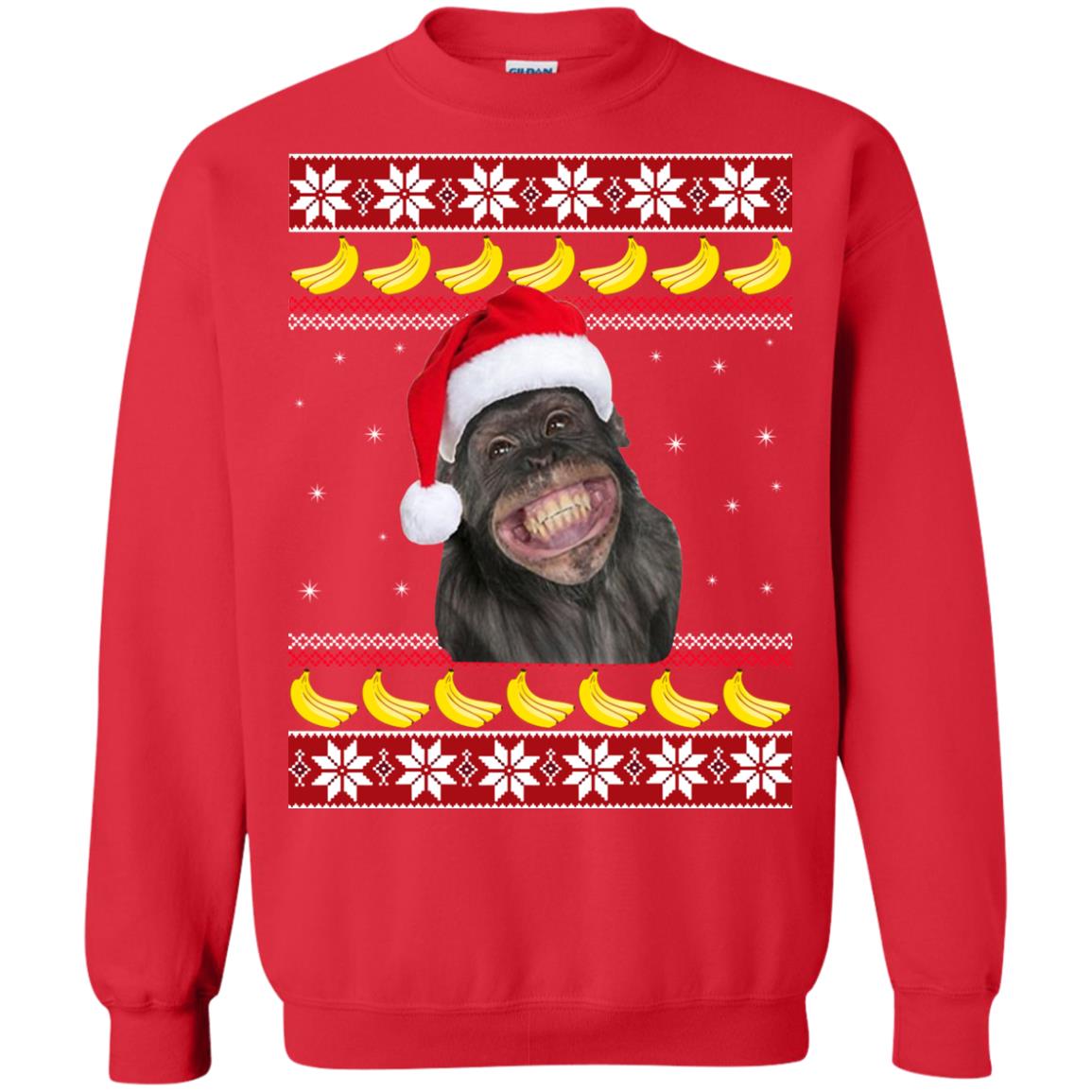 Merry Chimpmas Monkey Christmas Sweater, Ugly Sweatshirts Rockatee