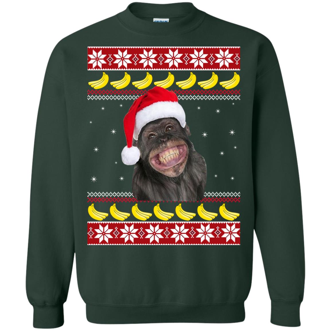 Merry Chimpmas Monkey Christmas Sweater, Ugly Sweatshirts Rockatee