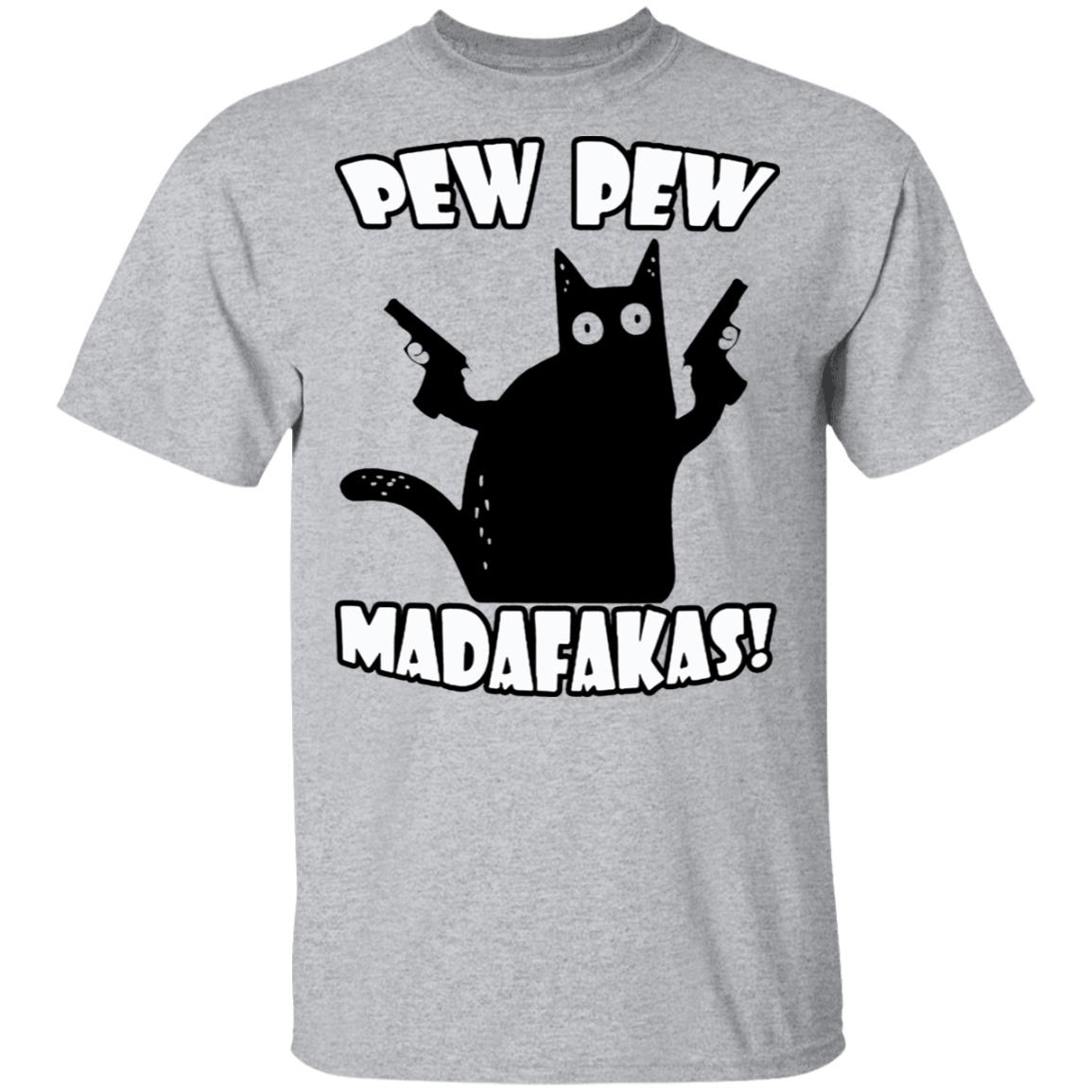Black cat pew pew madafakas shirt Rockatee