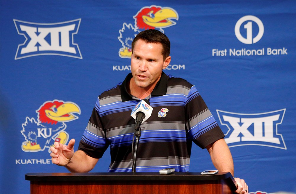 Clint Bowen introduced as interim football coach Rock Chalk Blog