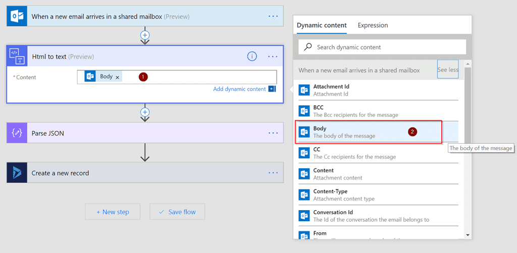 Microsoft Flow Import web forms into Dynamics 365 Rocket CRM