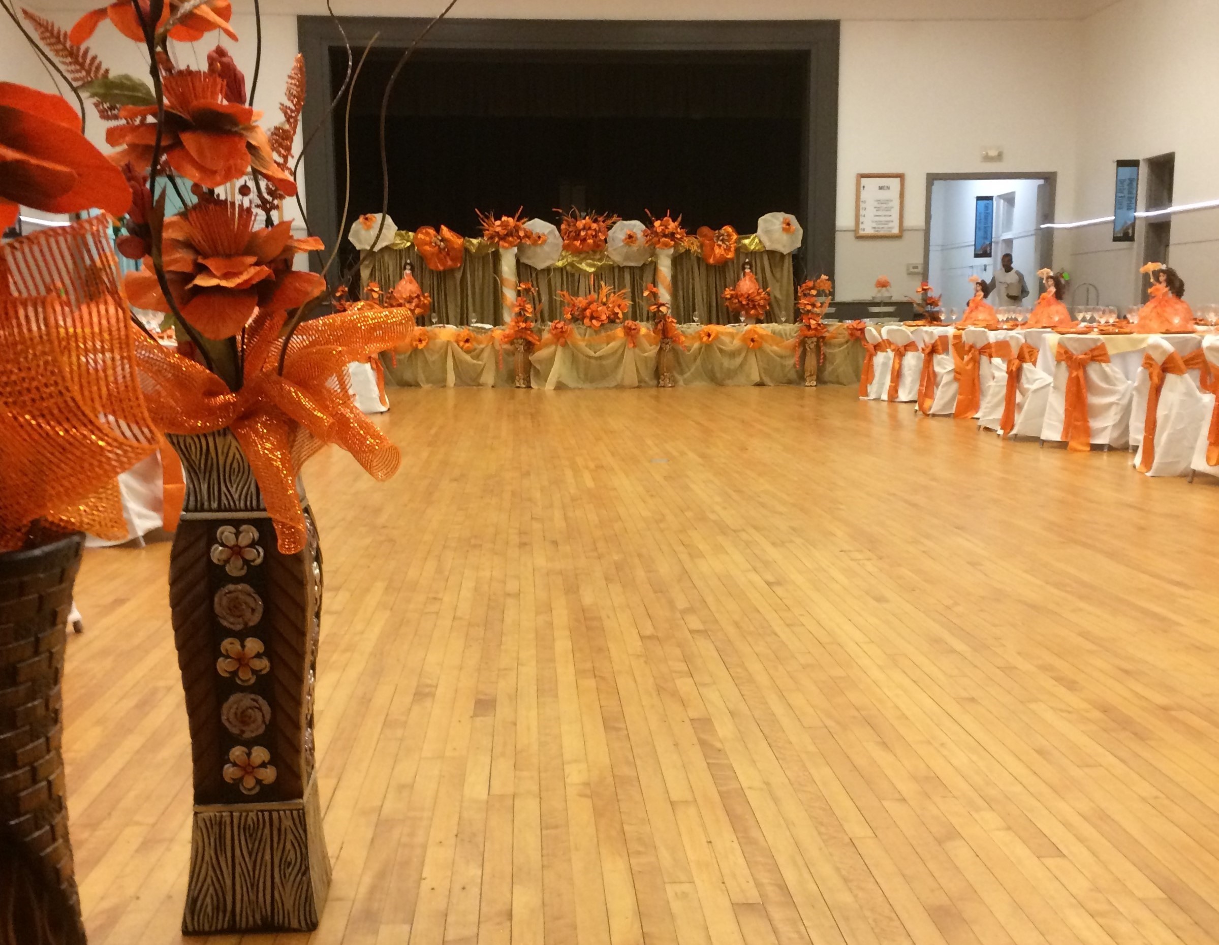 cropped decorated auditorium Rockfish Valley Community Center