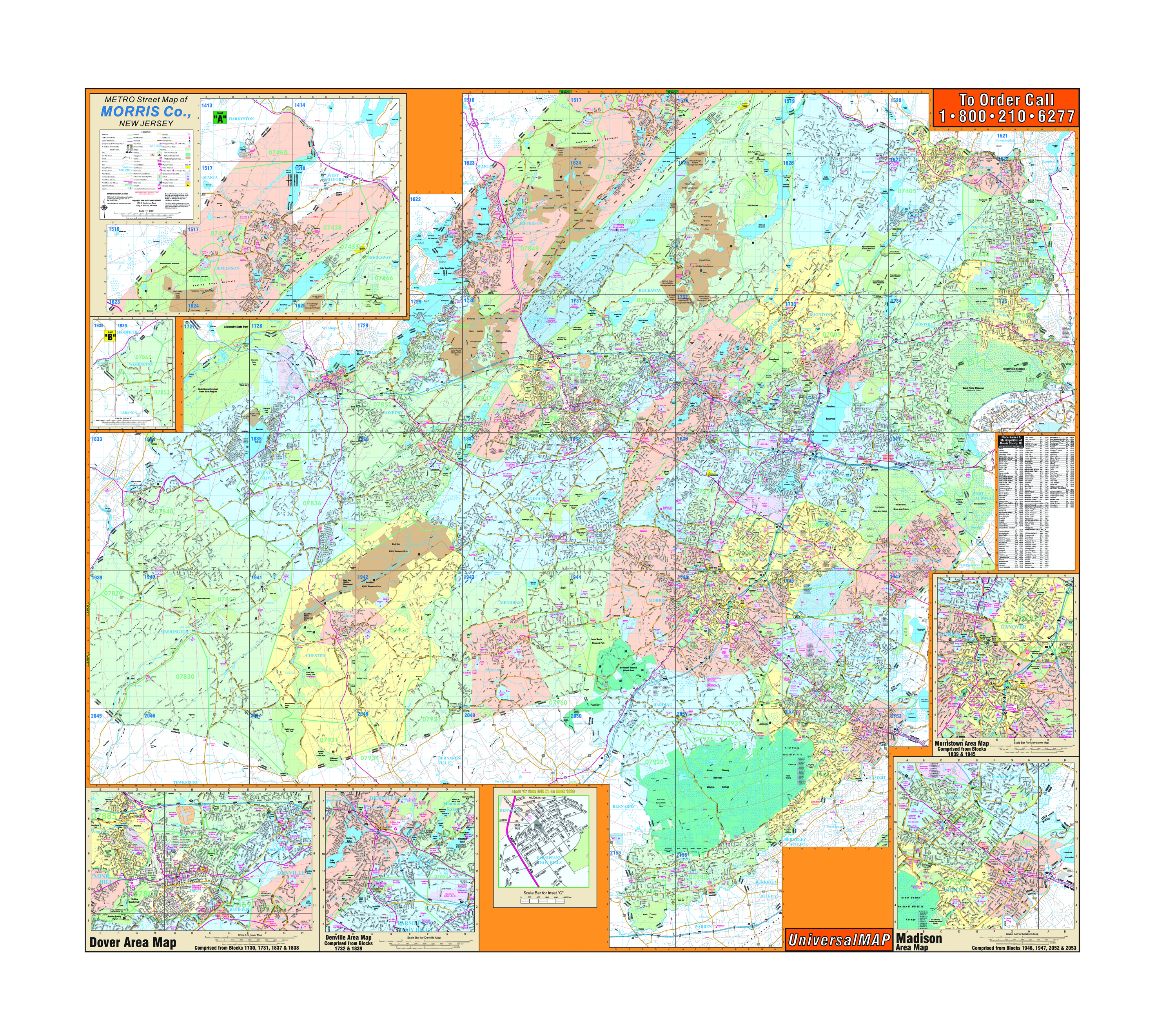 Morris County, NJ Wall Map