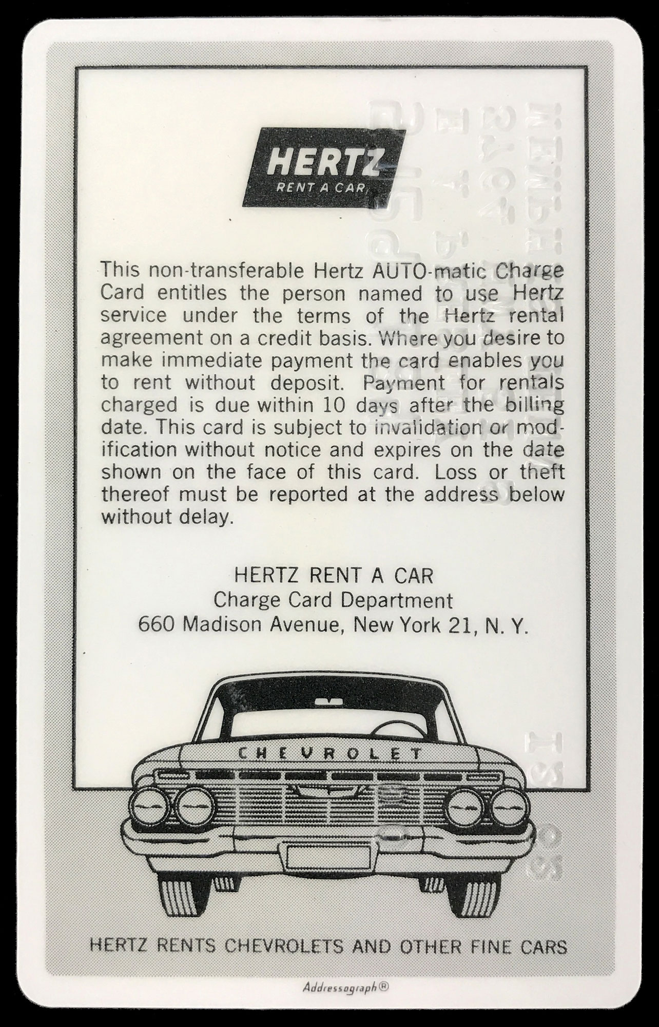 Lot Detail Elvis Presley’s 1961 "Hertz Rent A Car" Charge Card and a