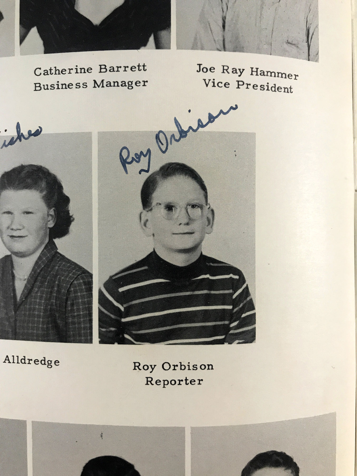 Lot Detail Roy Orbison TwiceSigned 1950 Wink High School Yearbook
