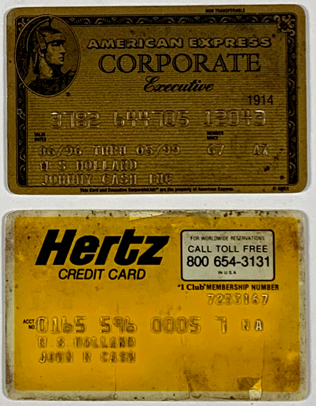 Lot Detail “WS Holland/John R Cash” American Express Card and Hertz