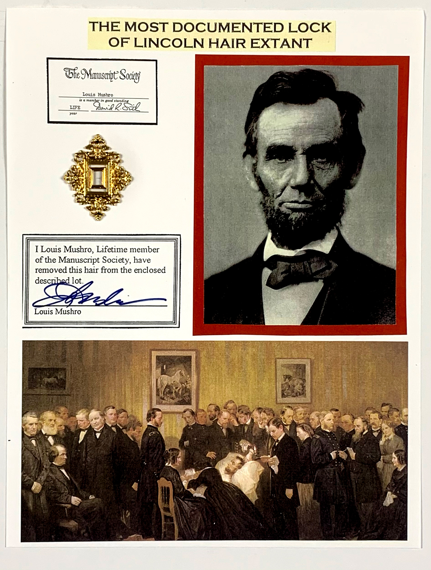 Lot Detail A Lock of President Abraham Lincoln's Hair Collected by