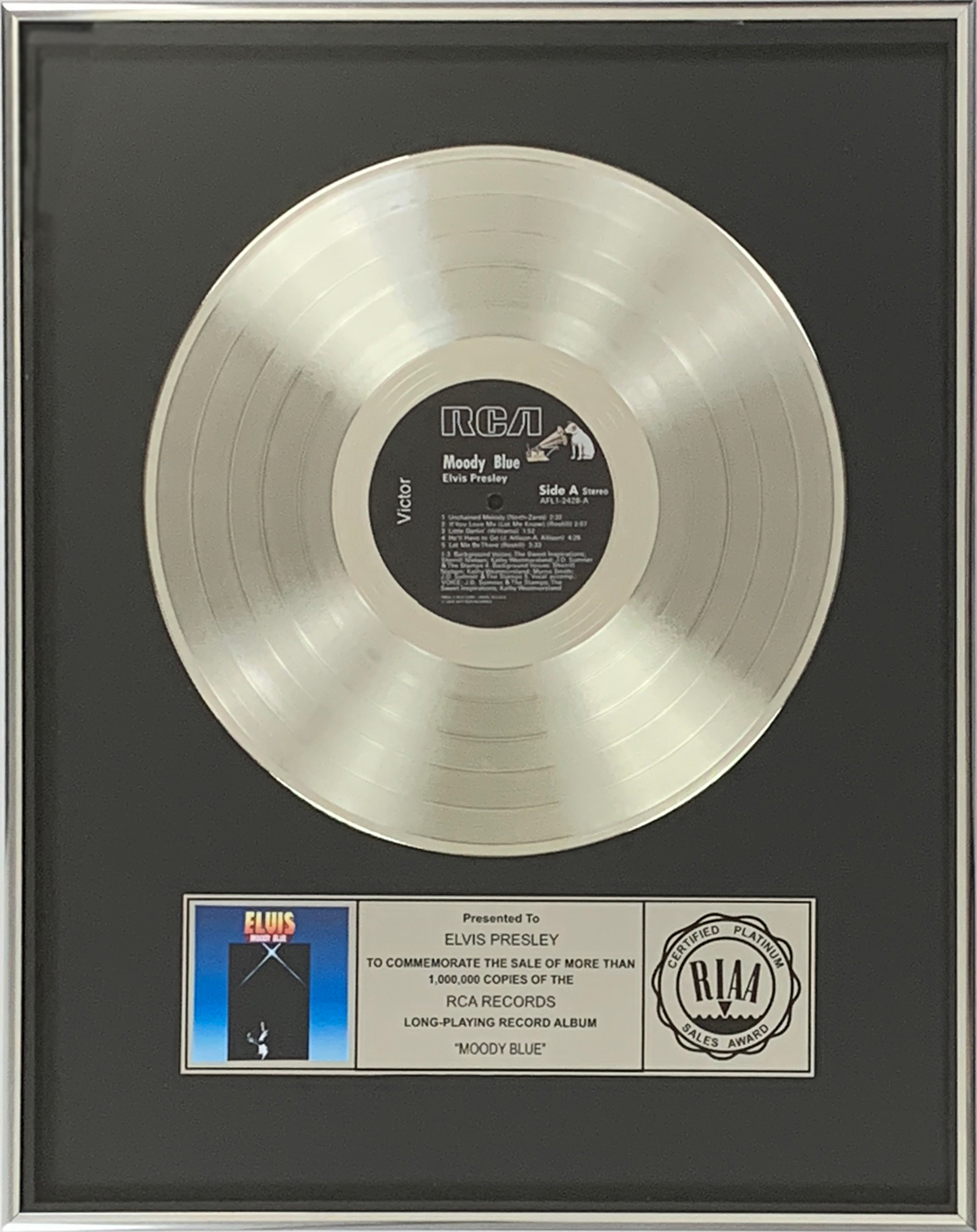 Lot Detail RIAA Platinum Record Award for Elvis Presley's 1977 LP