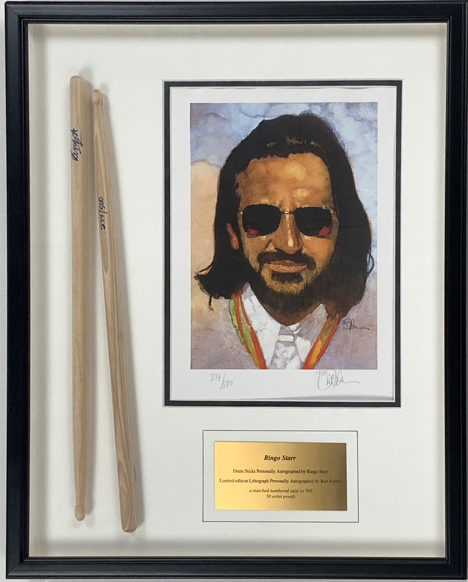Lot Detail Ringo Starr Signed Drum Sticks in Framed Display (LE 274/