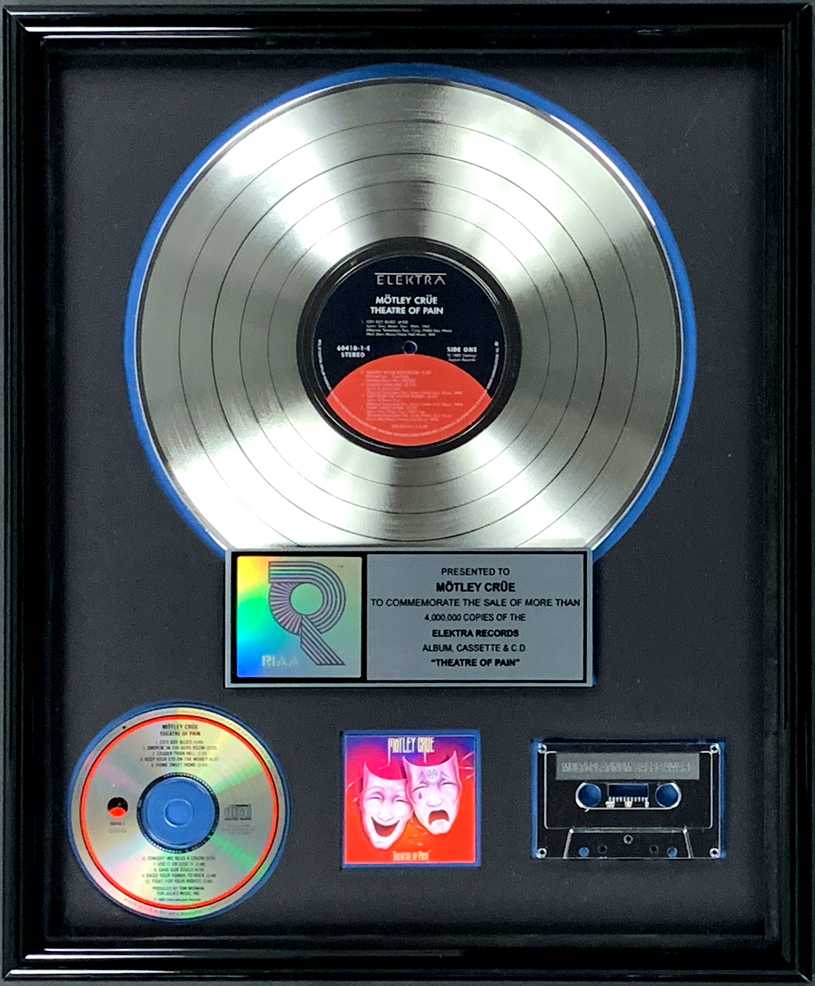 Lot Detail RIAA Quadruple Platinum Record Award for Mötley Crüe 1985
