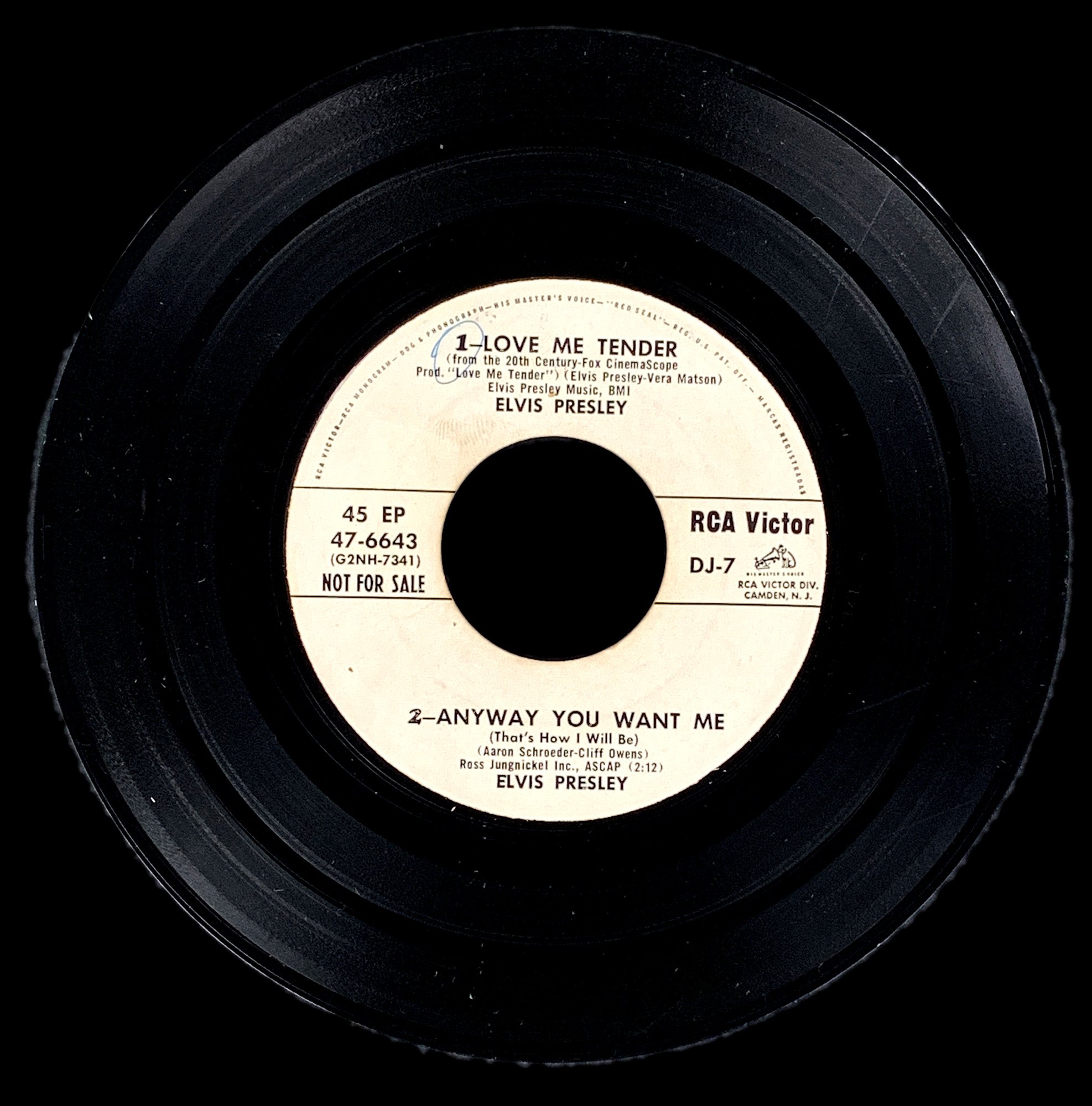 Lot Detail 1956 Elvis Presley RCA Victor 45 RPM White Label “NOT FOR