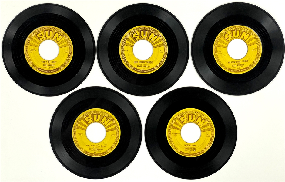 Lot Detail Complete Set of All Five Elvis Presley Sun Records 45 RPM