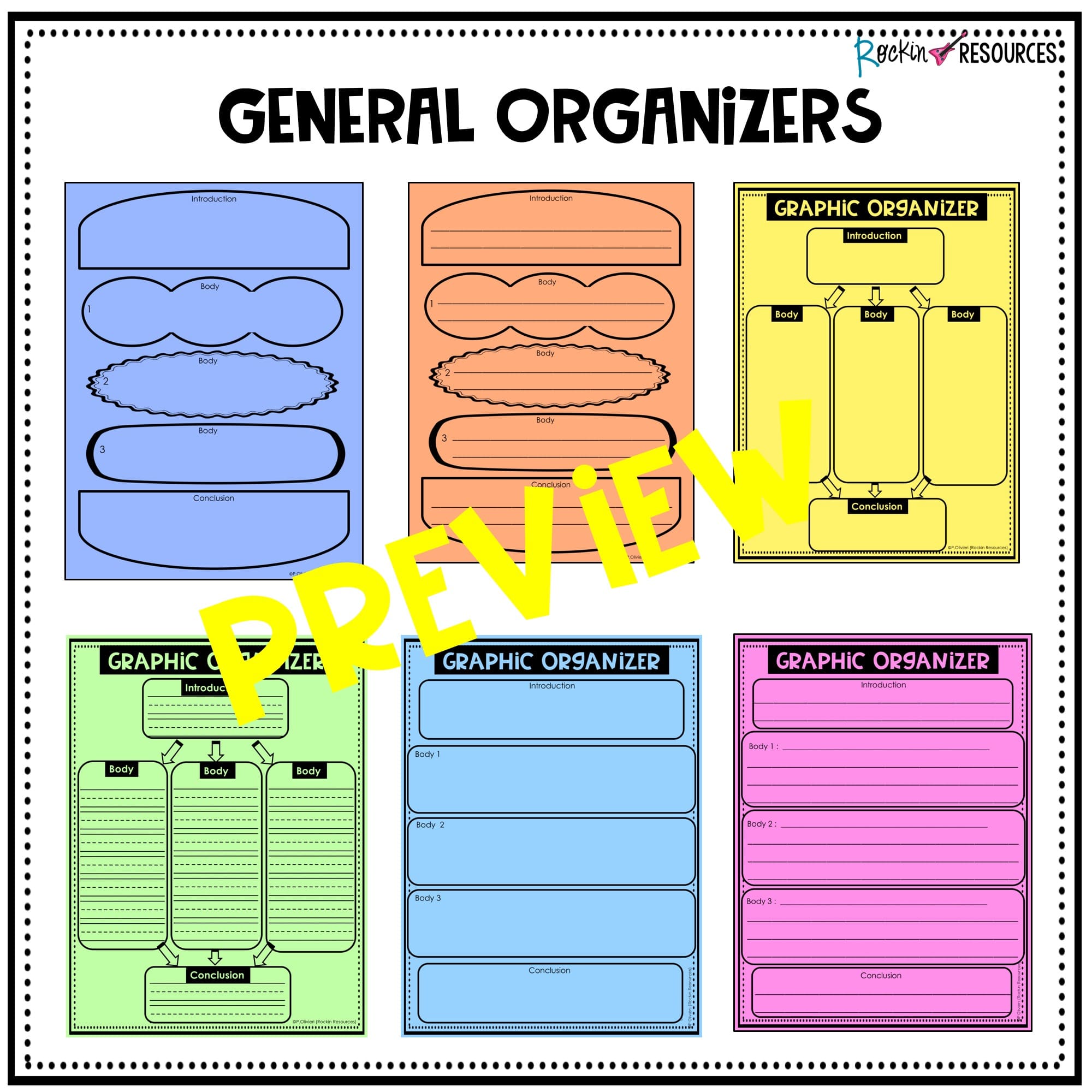 Differentiated Writing Graphic Organizers | Rockin Resources