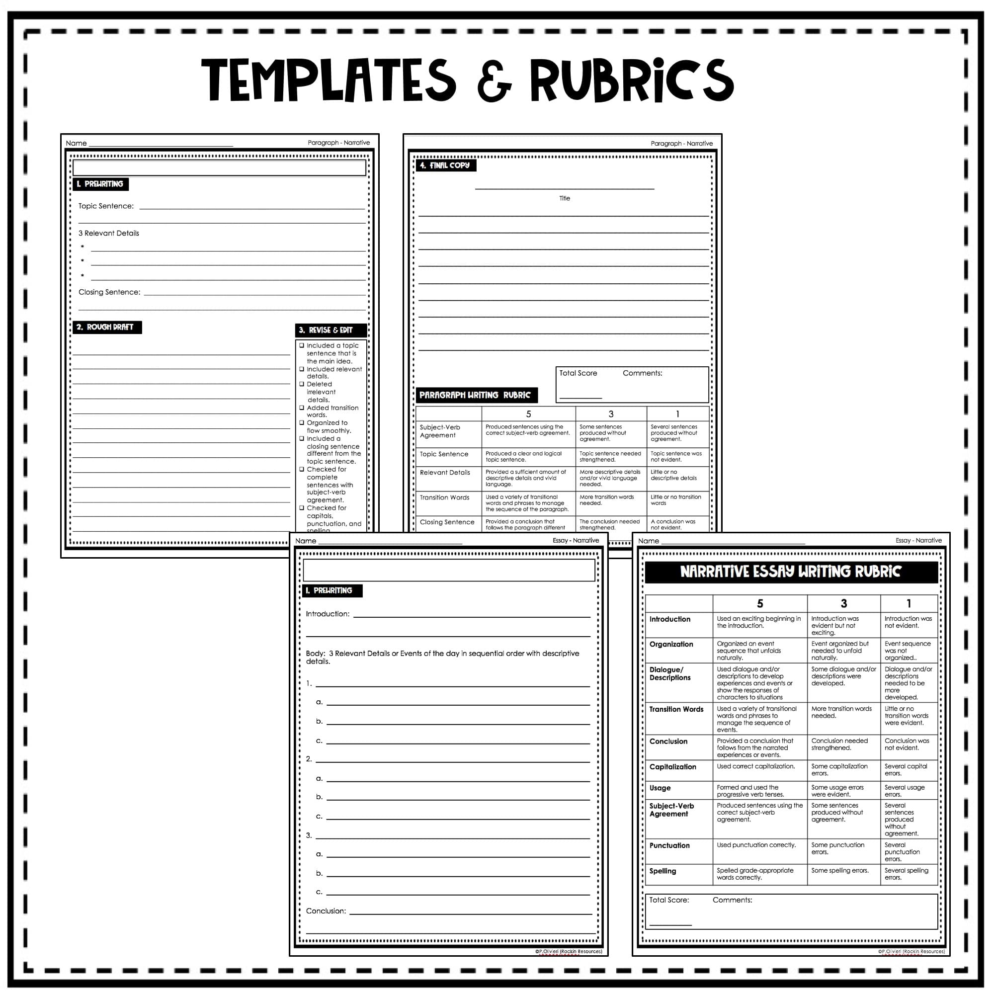 180 Writing Prompts- Editable! | Rockin Resources