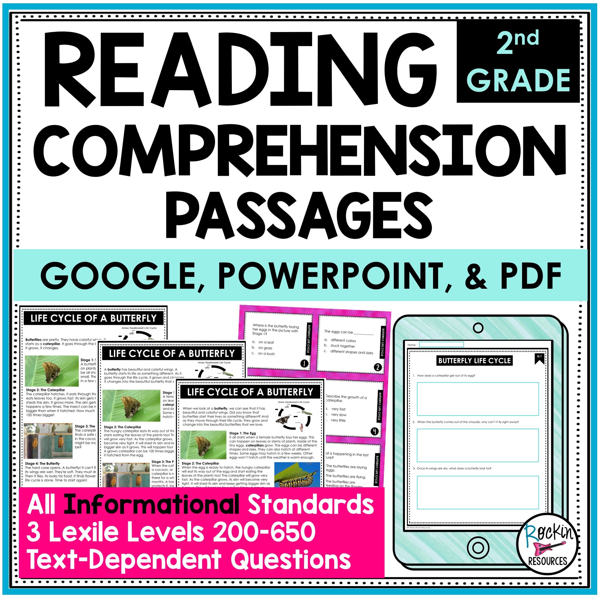 2Nd Grade Informational Reading Comprehension Passages - Rockin Resources