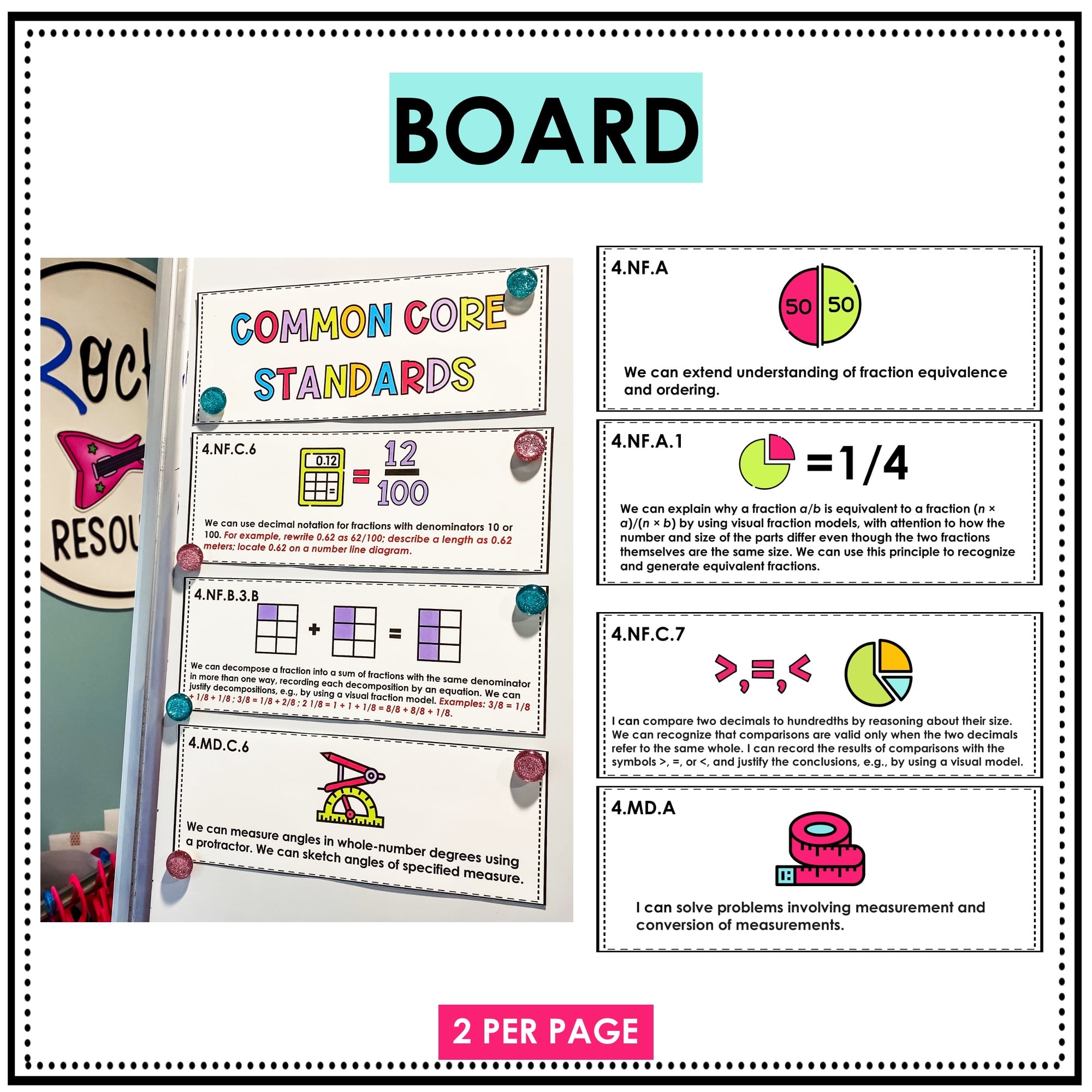 Common Core Standards "I can" and "We can" Statements 4th Grade Math