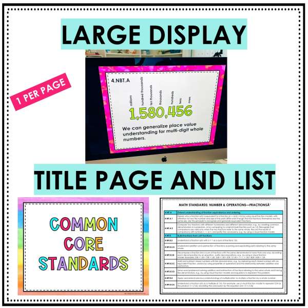 Common Core Standards "I can" and "We can" Statements 4th Grade Math