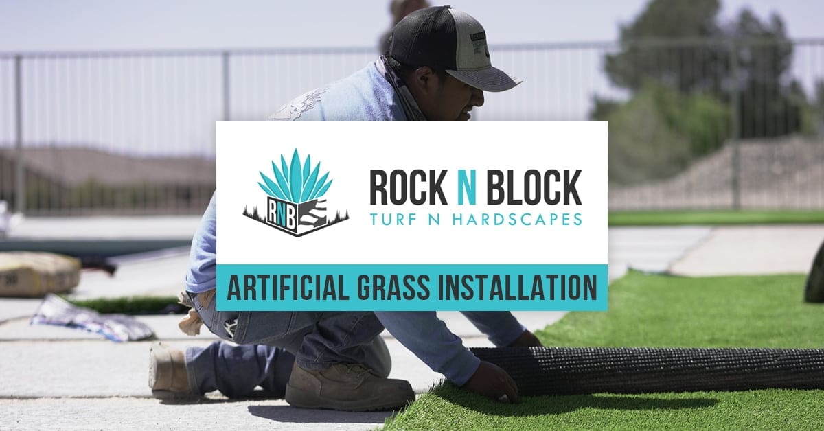 Artificial Grass Installation Las Vegas Rock N Block Landscape