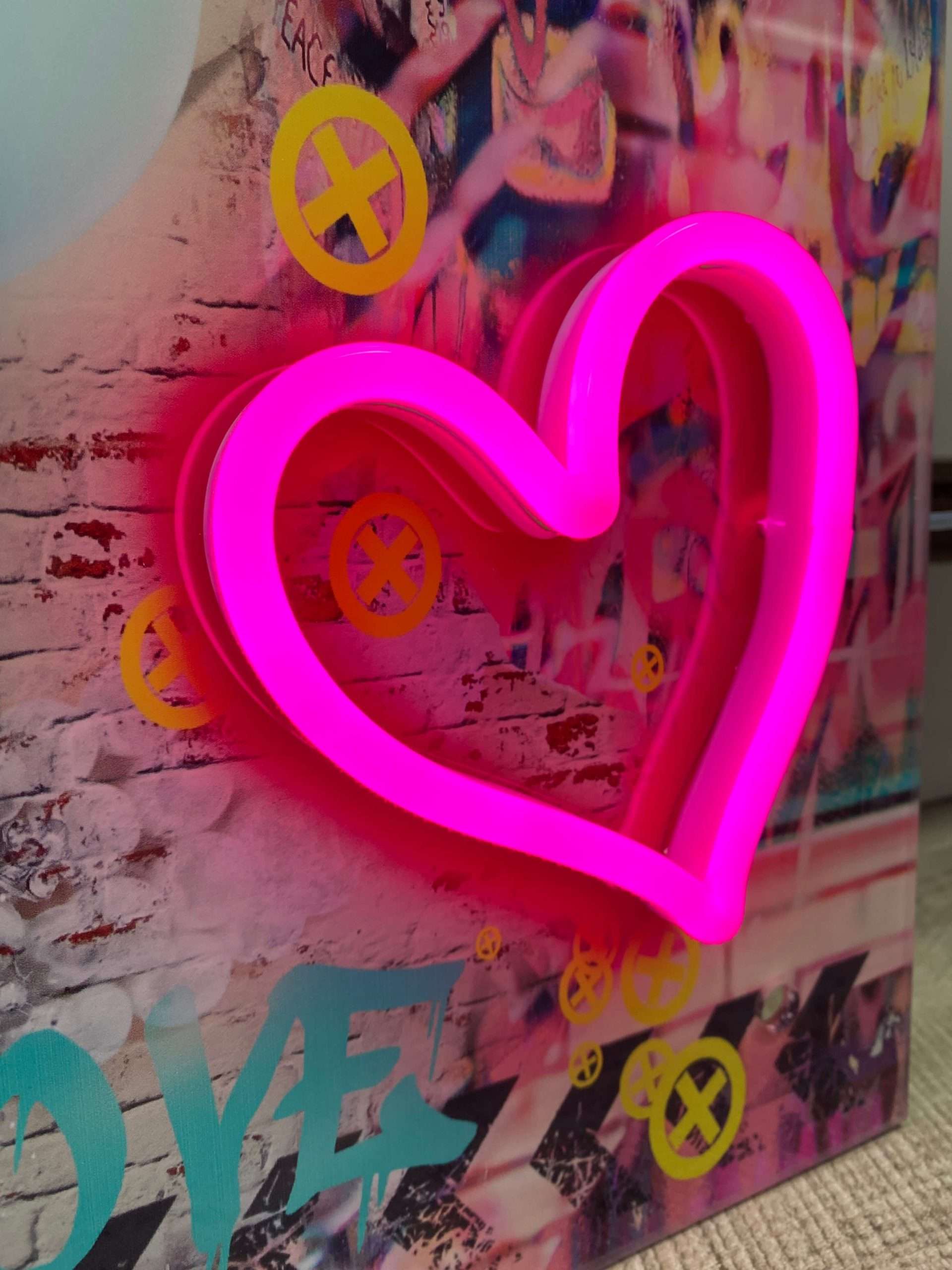 Audrey Hepburn Bubblegum LED Neon Wall Art in Premium Framed Rock