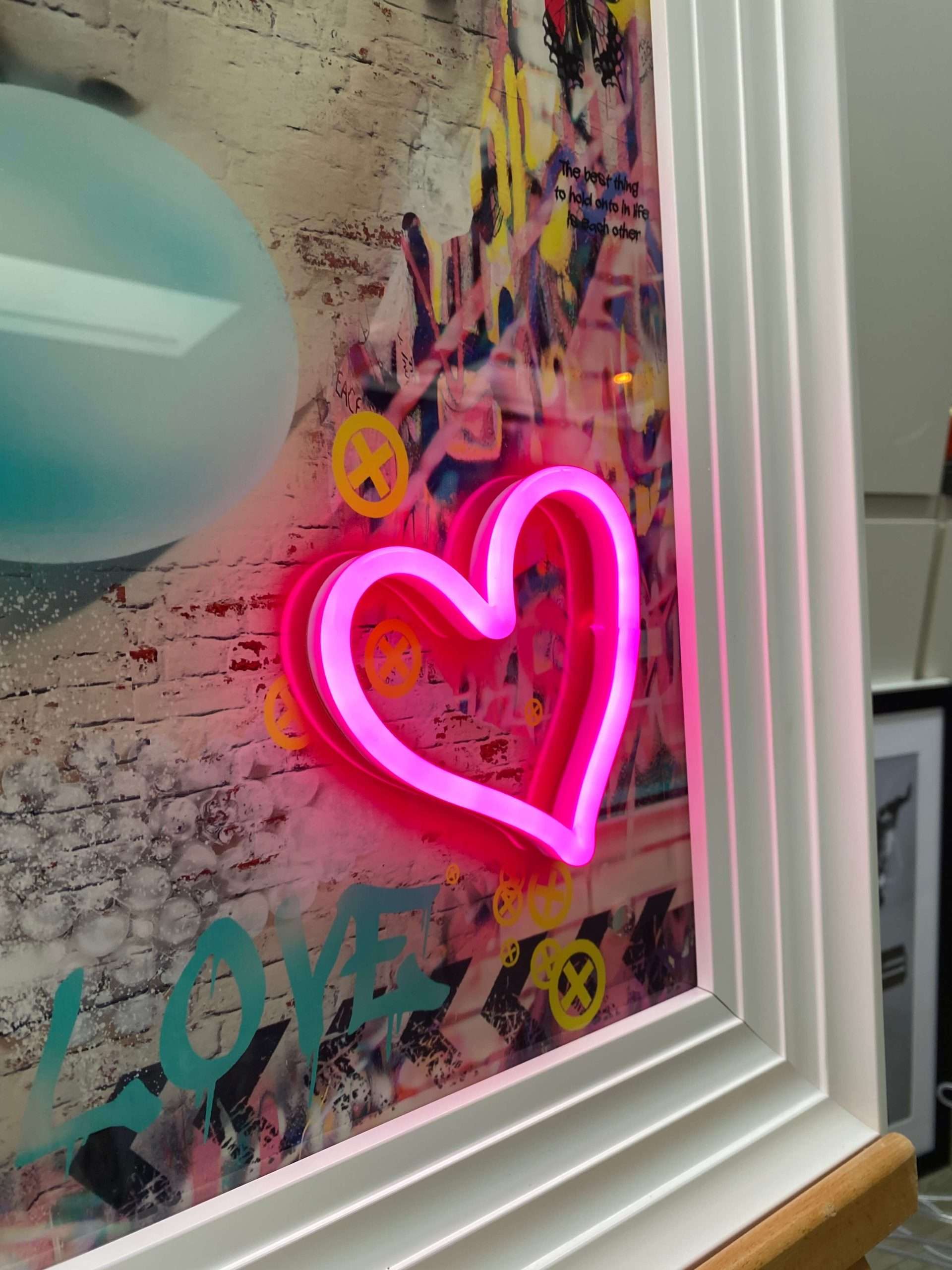 Audrey Hepburn Bubblegum LED Neon Wall Art in Premium Framed Rock