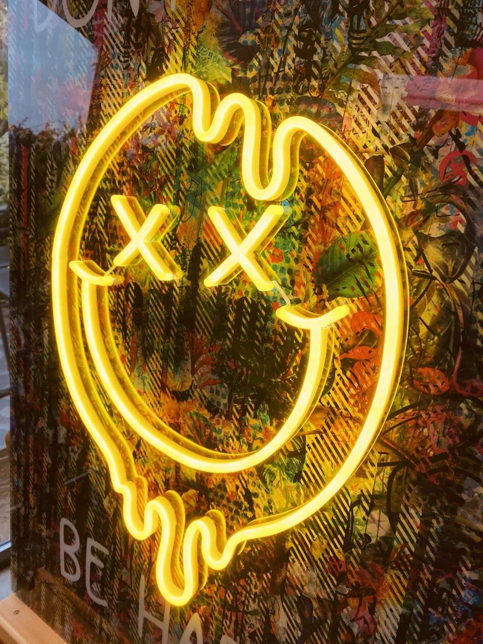 Don't Worry Be Happy LED Neon Wall Art Rock Salt Prints