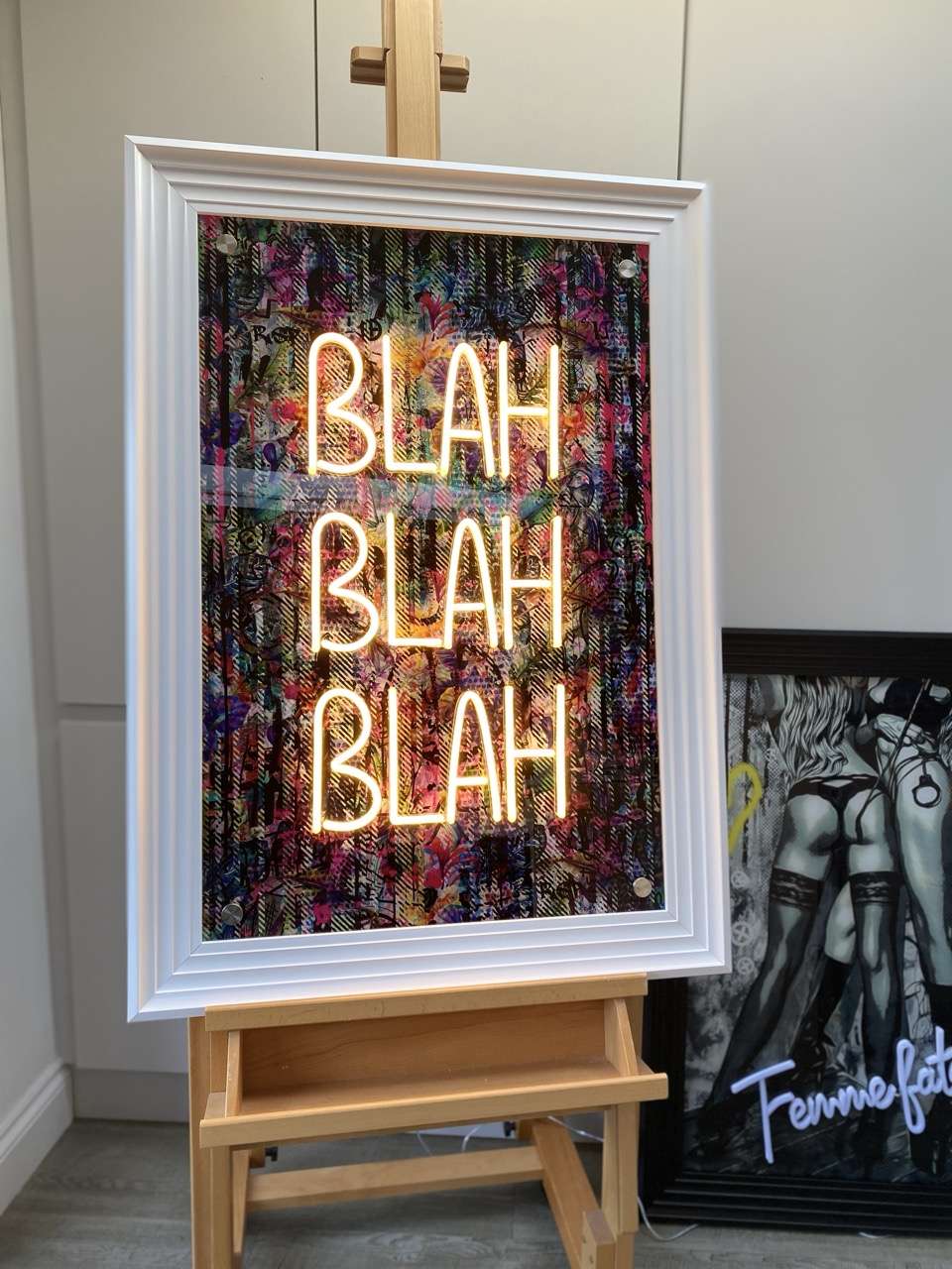 Blah Blah Blah LED Neon Wall Art Rock Salt Prints