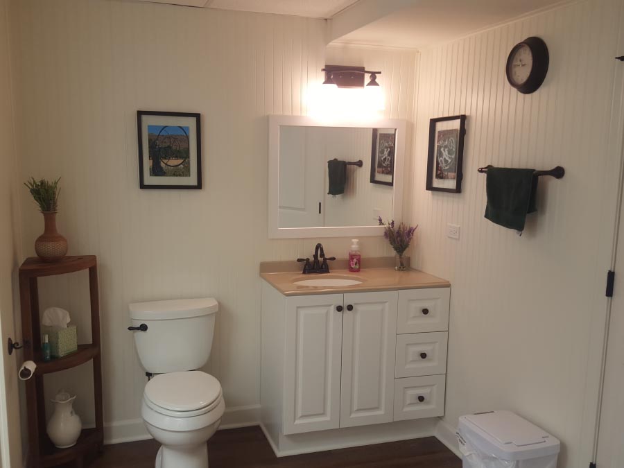 Basement Powder Room Rock Solid Builders, Inc.