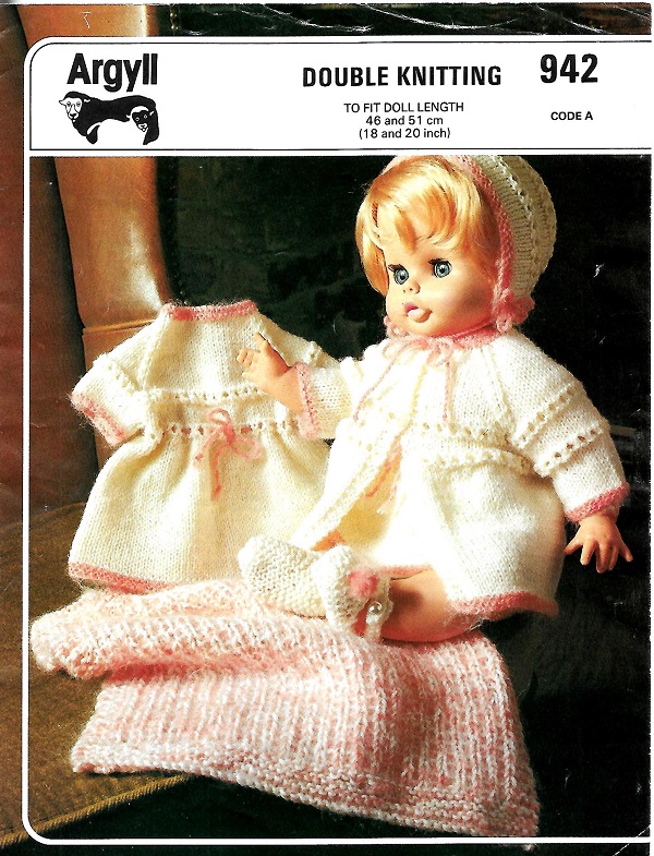 ARGYLL 942 VINTAGE DOLL KNITTING PATTERN Rock The Cradle Patterns