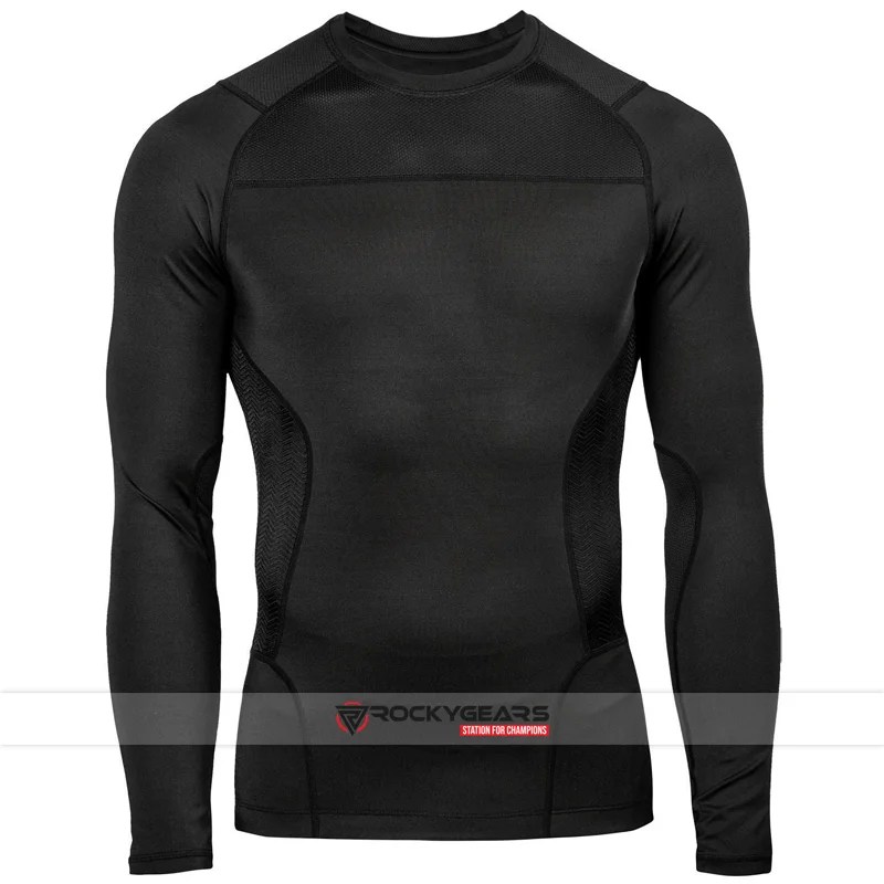 Long Sleeve Black Rash Guard Boxing & MMA Equipment